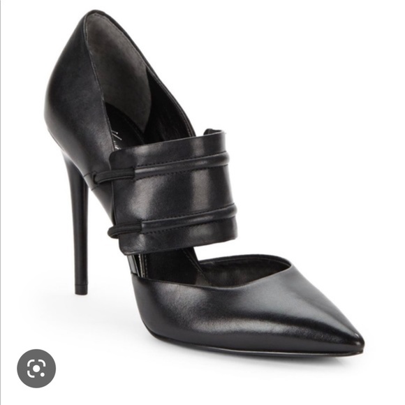 Kenneth Cole New York Wanda Leather Heels, Size 6.5, Black - Picture 1 of 16